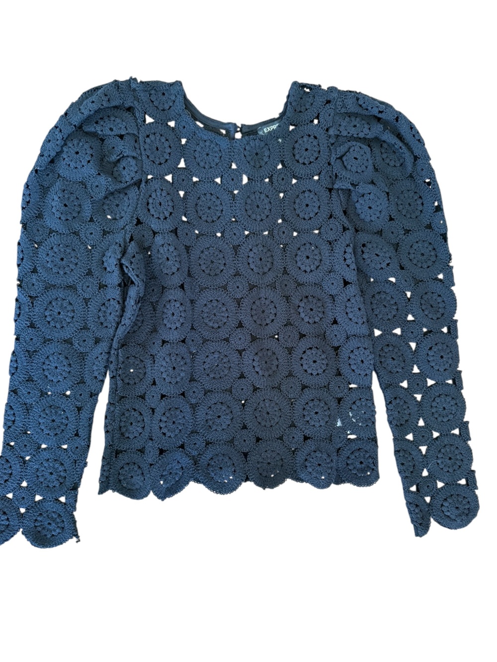 Express Crochet Top Women XS Boho Witch y2k Festival Knit Long Sleeve